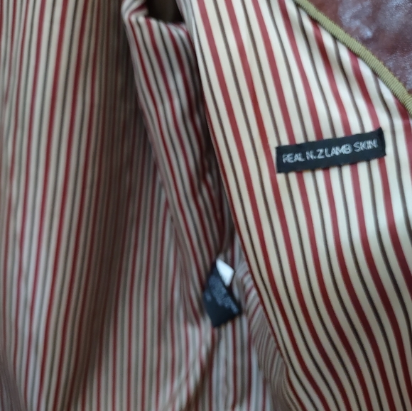 Joseph Barry tobacco brown leather bomber jacket coat size Large - Picture 11 of 14